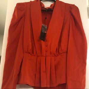 Red BCBG Peplum Blouse